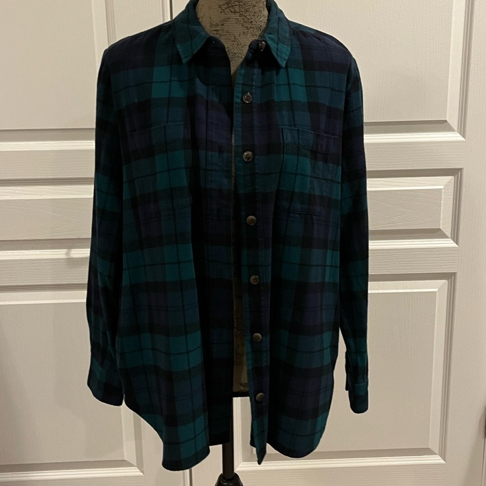 J. Crew Oversized Flannel Plaid Shirt Jacket